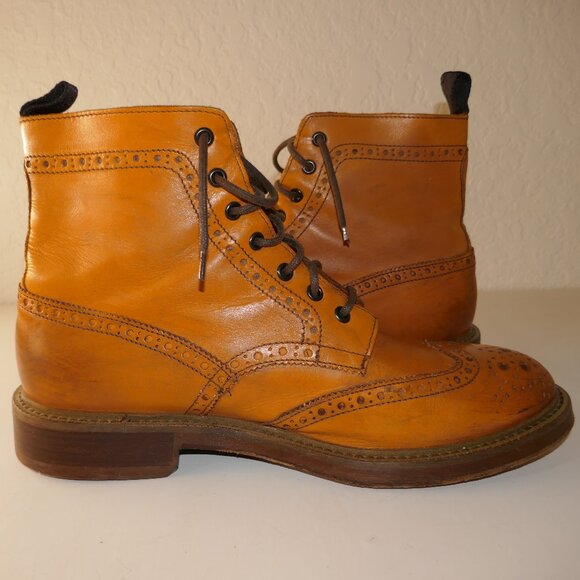 Mr. B's Gentlemen's Boutique for Aldo Men's EU 43 US 10 Tan Wingtip Ankle Boots - Picture 4 of 16